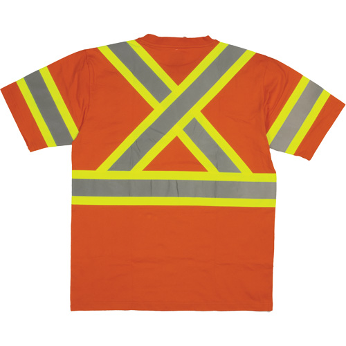 Short Sleeve Safety T-Shirt, Cotton, X-Small, High Visibility Orange R.M.G. Prévention