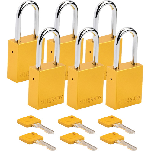 Lockout Padlock, Safety Padlock, Keyed Alike, Aluminum, 1-1/2" Width R.M.G. Prévention