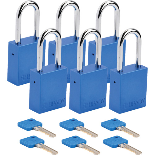 Lockout Padlock, Safety Padlock, Keyed Different, Aluminum, 1-1/2" Width R.M.G. Prévention