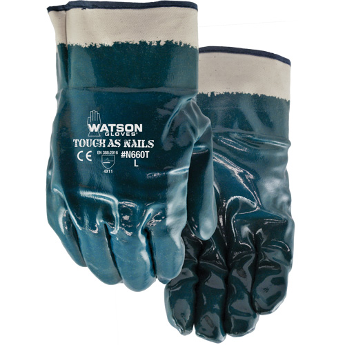 Tough-As-Nails Chemical-Resistant Gloves, Size X-Large, Cotton/Nitrile R.M.G. Prévention