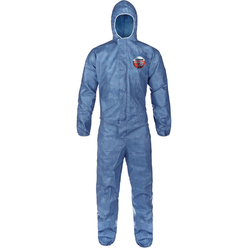 Hooded Coveralls, Large, Blue, MicroMax&reg; VP R.M.G. Prévention