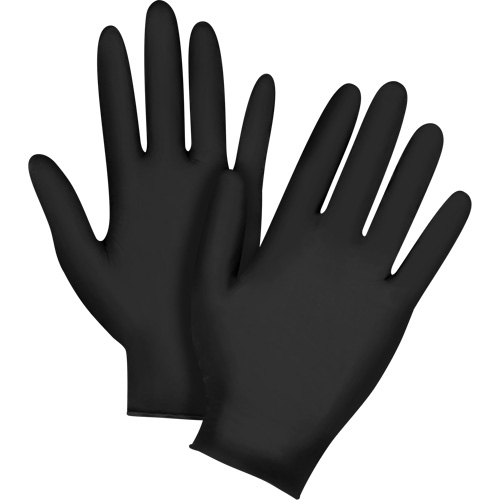 Emballages de gants jetables pour machine distributrice, Petit, Nitrile, 5 mils, Sans poudre, Noir, Classe 2 R.M.G. Prévention