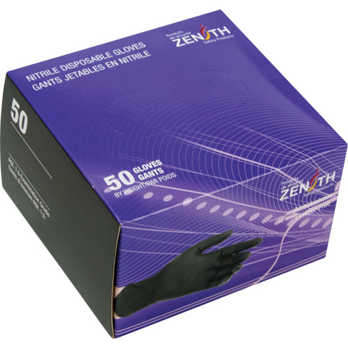Emballages de gants jetables pour machine distributrice, Petit, Nitrile, 5 mils, Sans poudre, Noir, Classe 2 R.M.G. Prévention