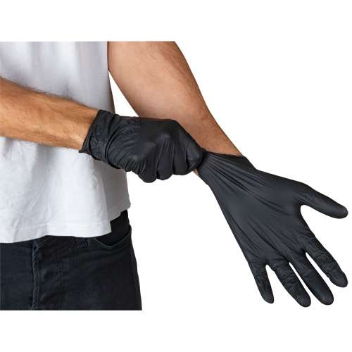 Emballages de gants jetables pour machine distributrice, Petit, Nitrile, 5 mils, Sans poudre, Noir, Classe 2 R.M.G. Prévention