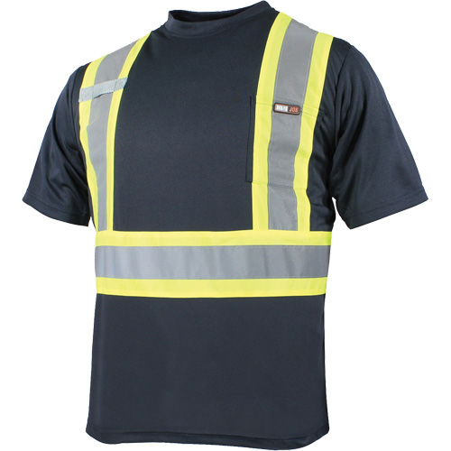 T-shirt &agrave; manches courtes et s&eacute;chage rapide, Polyester, Petit, Bleu marine R.M.G. Prévention