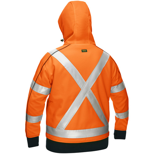 Bisley&reg; X-Back Women's Contoured Full Zip Hooded Sweatshirt with Sherpa Lining, X-Large, High Visibility Orange R.M.G. Prévention