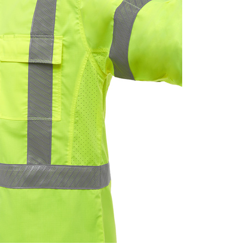Chemise de travail &agrave; manches longues et X au dos Bisley avec X-Airflow, Poly-coton, Petit, Jaune lime haute visibilit&eacute; R.M.G. Prévention