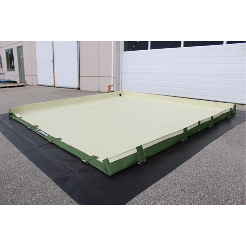 Easy-Riser Insta-Berm, 538 US gal. Capacity, 12' W x 12' L x 6" H, Hinge Bracket R.M.G. Prévention
