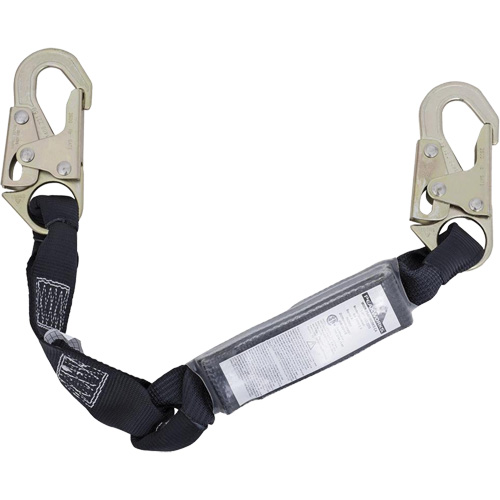 SA-5200-2.5 Shock Absorbing Lanyard, 2.5', Snap Hook Center, Snap Hook Leg Ends, Polyester R.M.G. Prévention