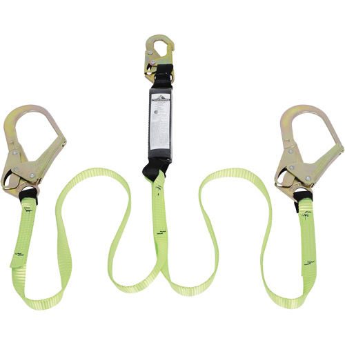 SA-54022-4 Shock Absorbing Lanyard, 4', Form Hook Center, Snap Hook Leg Ends, Polyester R.M.G. Prévention
