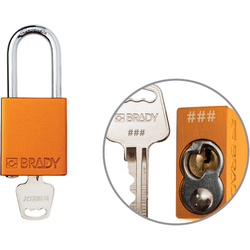 Velocity Plus Safety Lockout Padlock, Orange, Keyed Alike, Aluminum, 1-1/2" Width R.M.G. Prévention