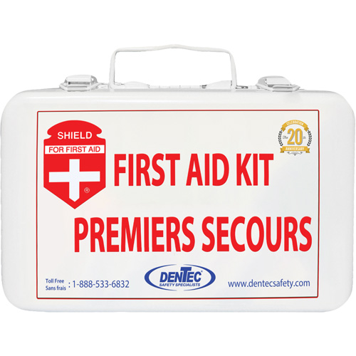 Trousse de premiers soins Shield, R&eacute;pond ou surpasse la norme CSA Z1220-24 type 1 individuelle, Personnel (1 travailleur) R.M.G. Prévention