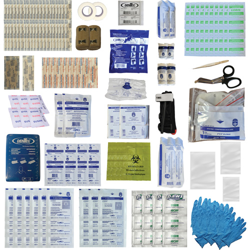 Trousse de premiers soins Shield, R&eacute;pond ou surpasse la norme CSA Z1220-24 type 3 environnements &agrave; haut risque, Moyen (26-50 travailleurs) R.M.G. Prévention