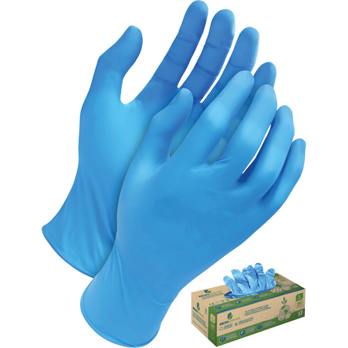 Gants jetables en tri polym&egrave;re, Petit, Poly&eacute;thyl&egrave;ne, 5 mils, Sans poudre, Bleu R.M.G. Prévention