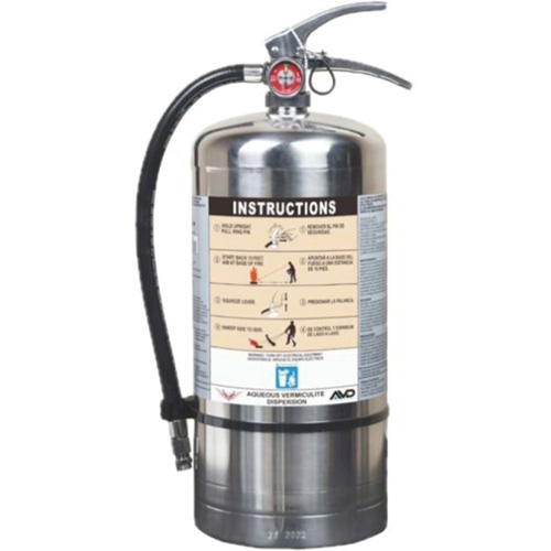 Extincteur pour la protection contre l'incendie de pile Lithium-ion, AVD, Capacit&eacute; 6 L R.M.G. Prévention