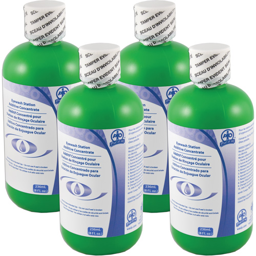 Additive to Preserve Water in Self-Contained Emergency Eye Wash Stations, Canada, 4 Pack, 8 oz. R.M.G. Prévention