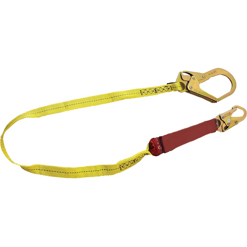 External Energy Absorber Lanyard with 2-1/4" Hook, 6', Snap Hook Center, Snap Hook Leg Ends, Polyester R.M.G. Prévention