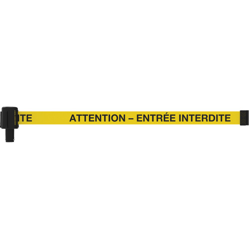 Banni&egrave;re PLUS, Attention - Entr&eacute;e Interdite, 15', Ruban Noir et jaune R.M.G. Prévention