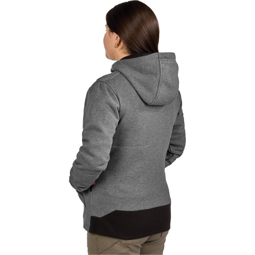 M12 Heated Hoodie with Battery, Women's, Large, Grey, Poly-Cotton R.M.G. Prévention