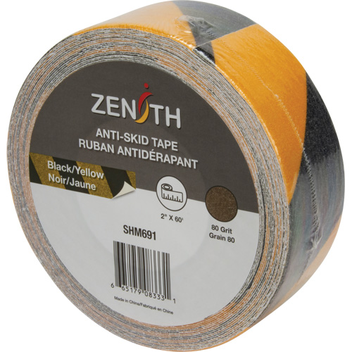 Anti-Skid Tape, 2" x 60', Black & Yellow R.M.G. Prévention