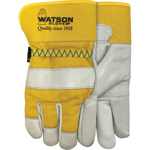 94003i Leather Combo Lined Gloves, Large, Grain Cowhide Palm, Fleece Inner Lining R.M.G. Prévention