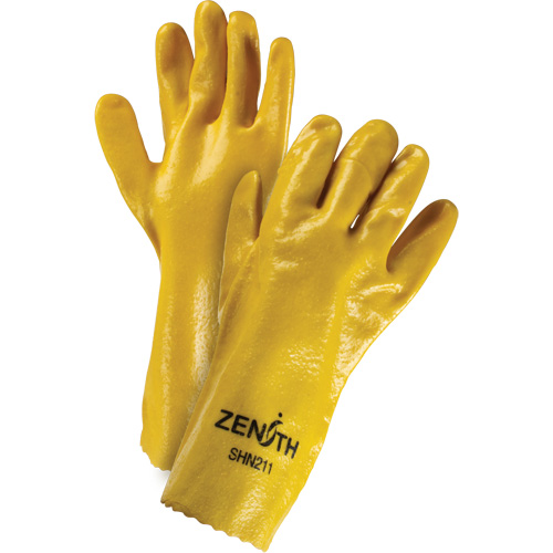 Gants &agrave; fini rugueux et r&eacute;sistants aux produits chimiques, Taille 9, 14" lo, PVC, Doublure en Interlock, 47-mil R.M.G. Prévention