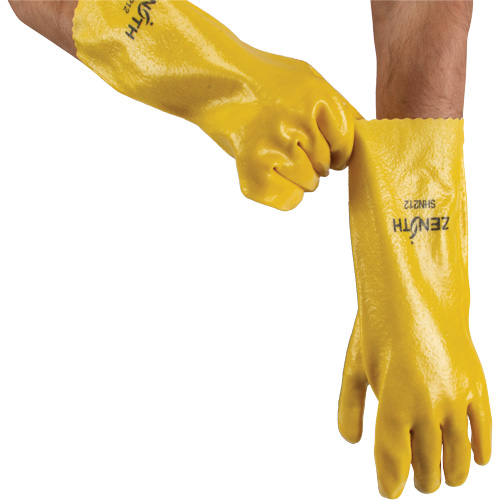 Gants &agrave; fini rugueux et r&eacute;sistants aux produits chimiques, Taille 9, 14" lo, PVC, Doublure en Interlock, 47-mil R.M.G. Prévention
