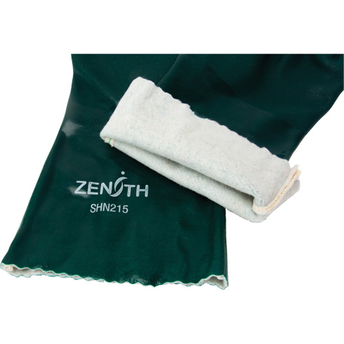Gants verts &agrave; double enduit, 14" lo, PVC, Doublure en Jersey de coton, 70 mils R.M.G. Prévention
