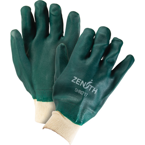 Gants verts &agrave; double enduit, 10" lo, PVC, Doublure en Jersey de coton, 70 mils R.M.G. Prévention