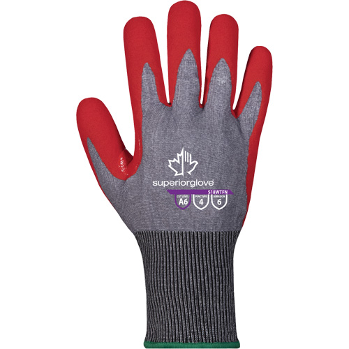 Waterproof Cut-Resistant Gloves, Size 7, 18 Gauge, Foam Nitrile Coated, TenActiv Shell, ASTM ANSI Level A6 R.M.G. Prévention
