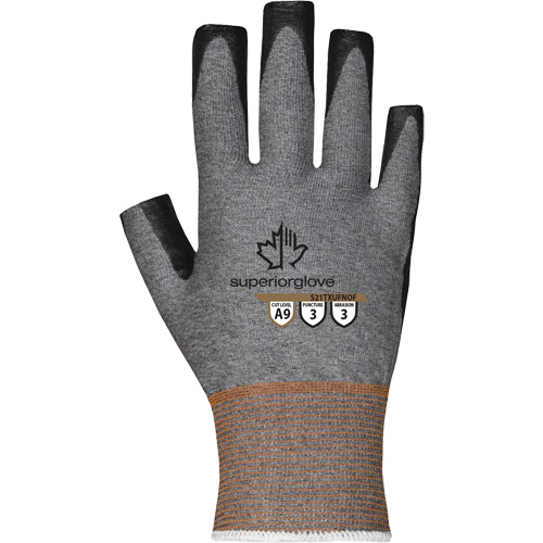 Gants ultra minces &agrave; doigts ouverts, Taille 5, Calibre 21, Rev&ecirc;tement Nitrile, Enveloppe en TenActiv, ASTM ANSI niveau A9 R.M.G. Prévention