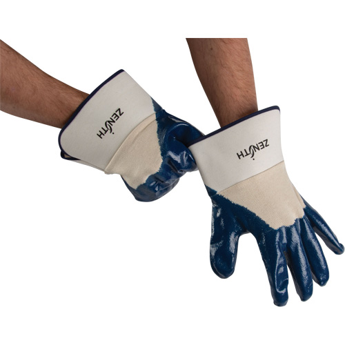 Gants &agrave; poignet de s&eacute;curit&eacute; de poids lourd, 11/2T-Grand, R&ecirc;vetement Nitrile, Enveloppe en Coton R.M.G. Prévention