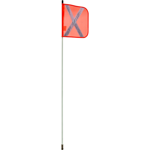 Heavy-Duty Safety Whip, Threaded Mount, 5' High, Orange with Reflective X R.M.G. Prévention