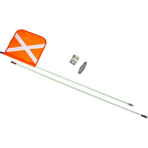 Heavy-Duty Safety Whip, Threaded Mount, 8' High, Orange with Reflective X R.M.G. Prévention