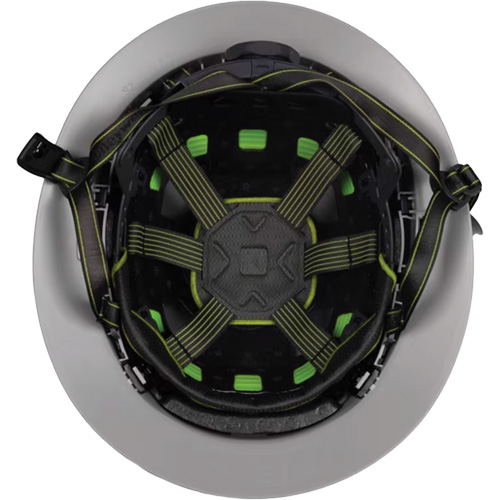 Casque Fibre Metal de style escalade avec bordure compl&egrave;te, R&eacute;pond aux normes CSA type 2, Suspension Rochet, Ventil&eacute; R.M.G. Prévention
