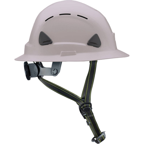 Casque Fibre Metal de style escalade avec bordure compl&egrave;te, R&eacute;pond aux normes CSA type 2, Suspension Rochet, Ventil&eacute; R.M.G. Prévention