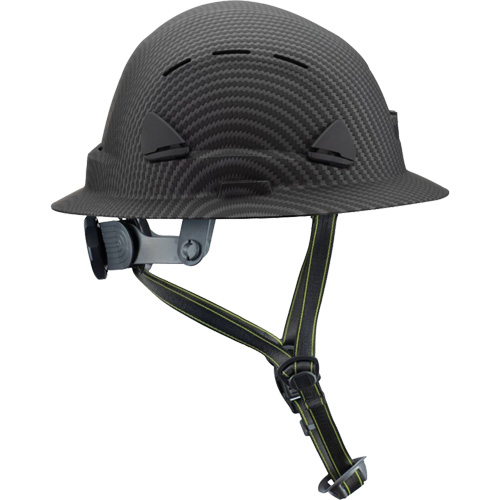 Casque Fibre Metal de style escalade avec bordure compl&egrave;te, R&eacute;pond aux normes CSA type 2, Suspension Rochet, Ventil&eacute; R.M.G. Prévention