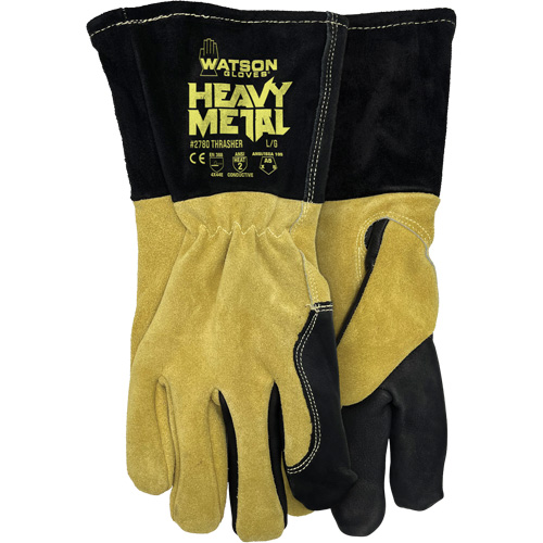 Gants de soudage MIG/&eacute;lectrode 2780 Thrasher, Cuir de vache refendu, Taille Petit R.M.G. Prévention