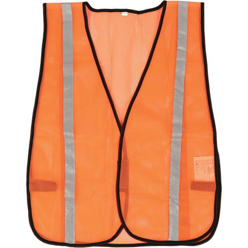 Veste de s&eacute;curit&eacute; &agrave; mailles compacte, Orange haute visibilit&eacute;, Polyester R.M.G. Prévention