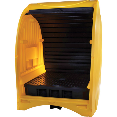 4-Drum Hard Cover Spill Pallet, 68.11" L x 61.61" W x 83.07" H, 1433 lbs. Load Capacity R.M.G. Prévention