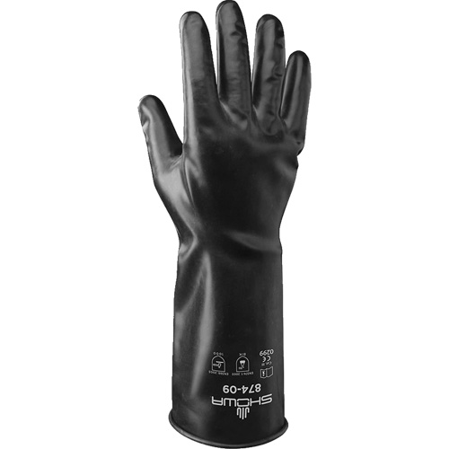 874 Chemical-Resistant Gloves, Size Small/7, 14" L, Butyl Rubber, 13.78-mil R.M.G. Prévention