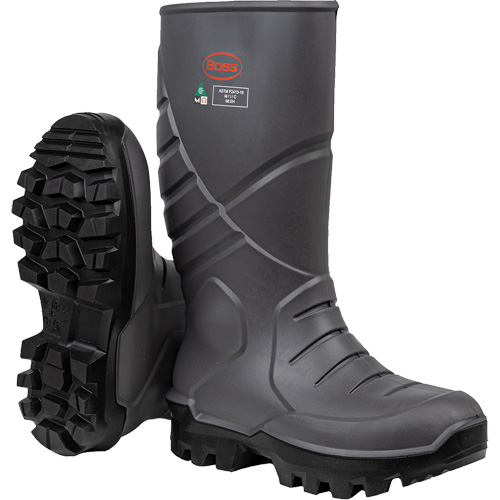 Boss&reg; Footwear Full Safety Boot with Midsole & Internal Met Guard, Thermal Polyurethane, Steel Toe, Puncture Resistant Sole, Size 6 R.M.G. Prévention