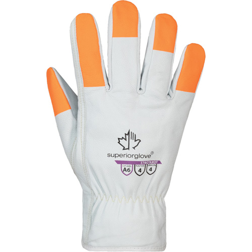 Gants haute visibilit&eacute; r&eacute;sistants &agrave; la coupe Endura Pro, Taille T-Grand, Enveloppe en Cuir de vache, ASTM ANSI niveau A6 R.M.G. Prévention
