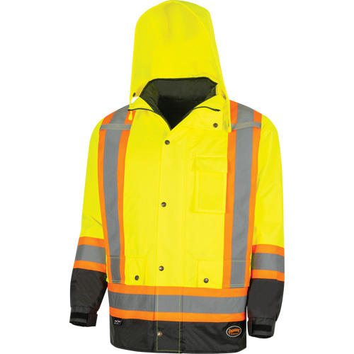 Parka de s&eacute;curit&eacute; d'hiver imperm&eacute;able 7-en-1 5057 Pioneer Yukon, Polyester, Noir/Jaune lime haute visibilit&eacute;, T-petit R.M.G. Prévention