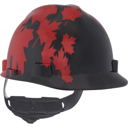 Specialty V-Gard&reg; Hard Hat, Ratchet Suspension, Black/Red R.M.G. Prévention