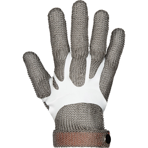 Gants en maille m&eacute;tallique MMG conformes aux normes alimentaires, Taille 2T-petit, Enveloppe en Acier inoxydable, ASTM ANSI niveau A9 R.M.G. Prévention