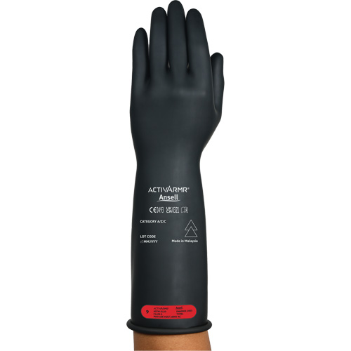 Gants &eacute;lectriques isol&eacute;s ultra l&eacute;gers ActivArmr RIG R014BUL, ASTM classe 0, Taille 7, 14" lo R.M.G. Prévention