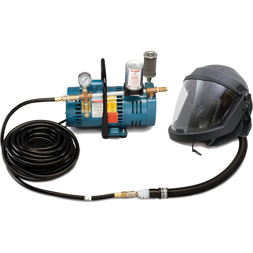 Syst&egrave;me de casque et de protection respiratoire &agrave; adduction d'air DEFENDER pour 1 travailleur R.M.G. Prévention