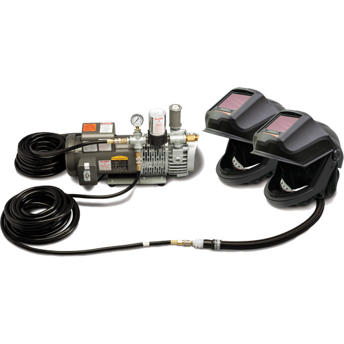 2-Worker DEFENDER Supplied Air Shield & Flip-Front Welding Helmet System R.M.G. Prévention
