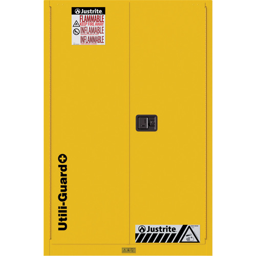 Utili-Guard+ Flammable Safety Cabinet, 90 Gal., 2 Door, 43" W x 65" H x 37" D R.M.G. Prévention